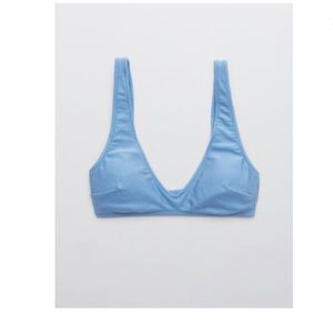 Aerie Ribbed Shine Scoop Plunge Bikini Top